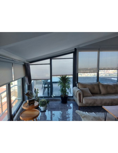 Plise (Plicell) Cam Balkon Perdesi