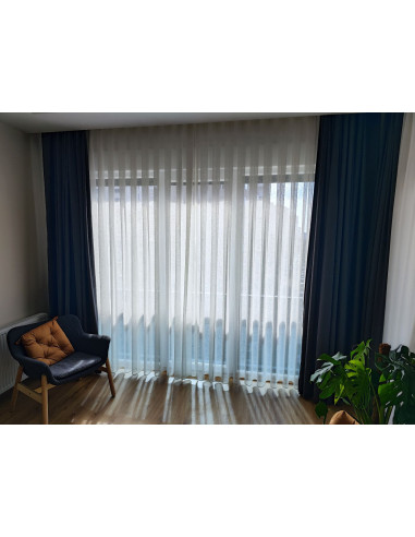 Düz Fon Perde Keten Dokulu